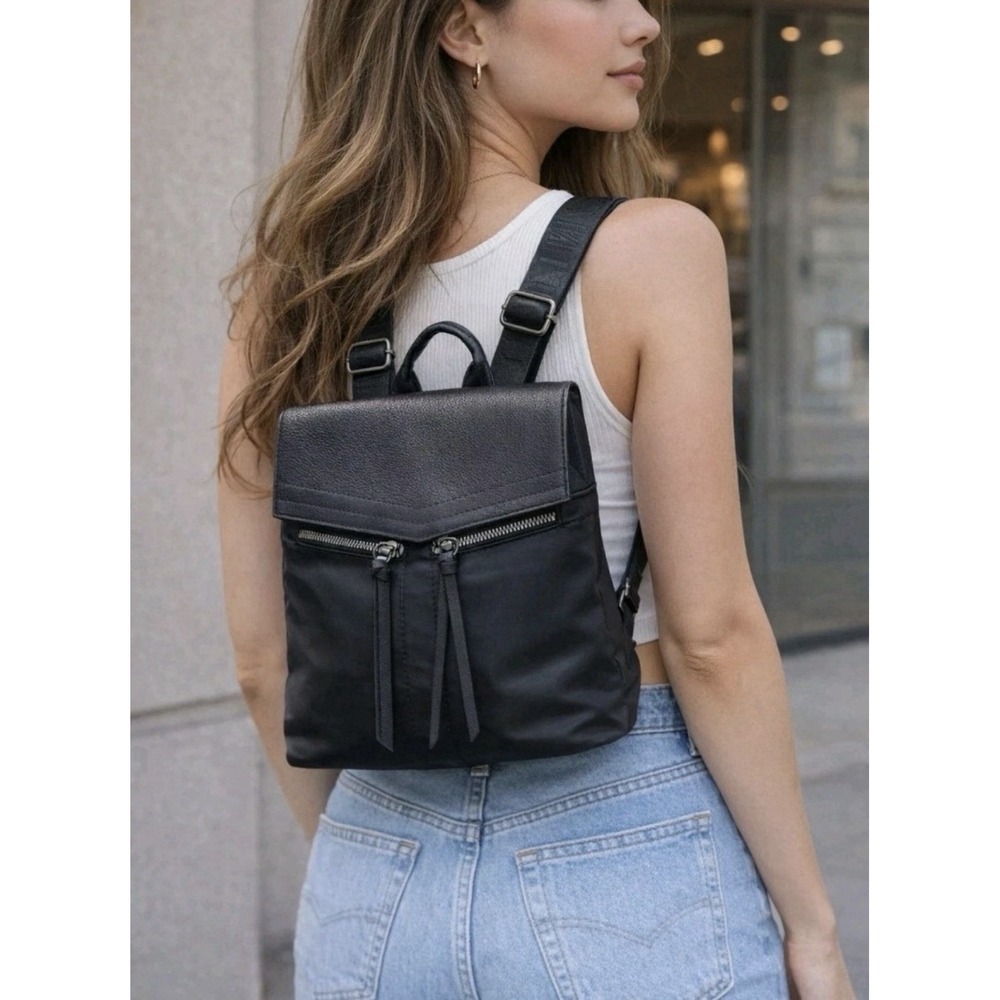 Botkier New York Trigger Mini Backpack Black Nylon Leather Small Designer Bag